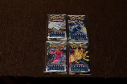 4 X Pokemon TCG: Sword & Shield Silver Tempest Booster Pack Sealed Art Set - Image 1