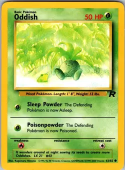 Oddish 63/82 Team Rocket Pokemon NM Unlimited - Image 1