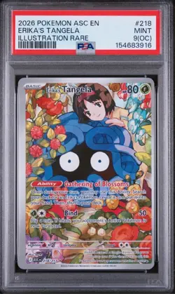 2026 POKEMON ASCENDED HEROES 218 ERIKA'S TANGELA ILLUSTRATION RARE PSA 9(OC) - Image 1