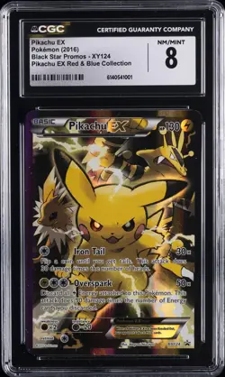 2016 POKEMON: BLACK STAR PROMOS #XY124 PIKACHU EX CGC 8 - Image 1