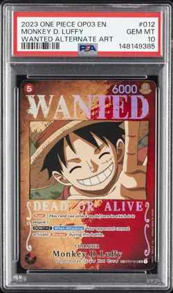 2023 ONE PIECE OP03-PILLARS OF STRENGTH #012 MONKEY D. LUFFY PSA 10 - Image 1