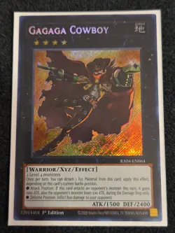 1x Gagaga Cowboy 1st Edition Secret Rare RA04-EN064 Yu-Gi-Oh! NM - Image 1