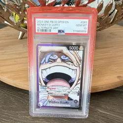 Namco One Piece CCG Monkey D. Luffy OP09-061 Parallel Foil EN PSA 10 - Image 1