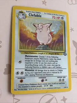 Pokemon TCG Clefable Jungle 17/64 Unlimited Holo Holo Rare 1999 WOTC - PLAYED - Image 2