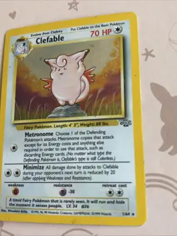 Pokemon TCG Clefable Jungle 17/64 Unlimited Holo Holo Rare 1999 WOTC - PLAYED - Image 3