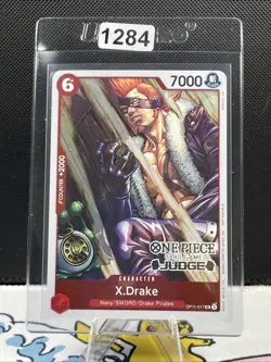 One Piece A Fist of Divine Speed Card OP11-017 Judge Stamp X.Drake (1284) - Image 1