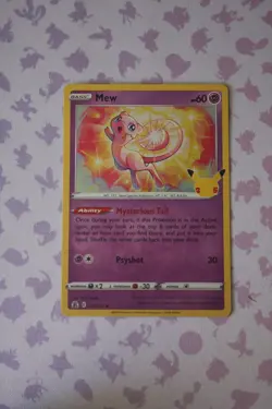 Mew 011/025 Holo Rare Celebrations Pokemon Card - NM - Image 1