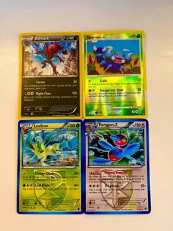 Pokemon TCG 4-Card Holo Lot Zoroark Skorupi Leafeon Porygon-Z - Image 1