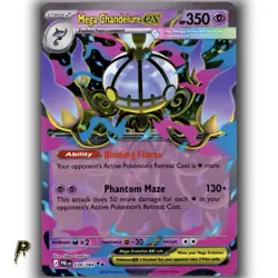 Pokemon Pitch Black Mega Chandelure ex 038/084 Double Rare Holo Card NM - Image 1