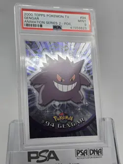 2000 Topps BLUE LOGO Pokemon TV Gengar Animation Series 2 #94 Foil PSA 9 MINT - Image 1