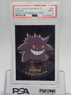 2000 Topps BLUE LOGO Pokemon TV Gengar Animation Series 2 #94 Foil PSA 9 MINT - Image 2