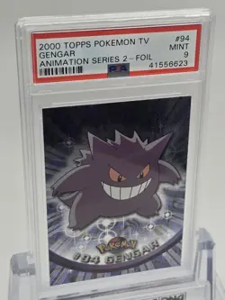2000 Topps BLUE LOGO Pokemon TV Gengar Animation Series 2 #94 Foil PSA 9 MINT - Image 3