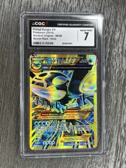 Primal Kyogre EX 2015 Ancient Origins 96/98 Secret Rare Holo Pokemon Card CGC 7 - Image 1