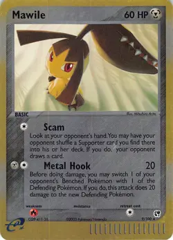 Mawile 9/100 Holo Rare Sandstorm Pokemon Reverse Holo Lightly Played - Image 1