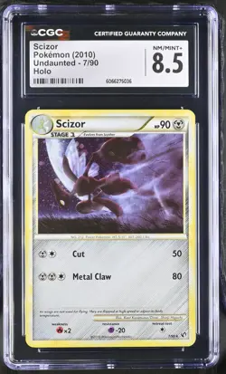 CGC 8.5 Scizor 2010 Undaunted 7/90 Holo Pokemon Card - Image 1