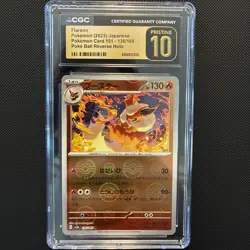 Pokemon 151 sv2a Flareon 136/165 PokeBall Japanese Reverse Holo CGC 10 Pristine - Image 1