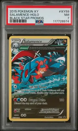 2015 POKEMON XY BLACK STAR PROMOS SALAMENCE #XY59 HOLO PSA 7 NM #117728974 - Image 1