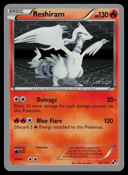 Reshiram (David Cohen) 26/114 Rare World Championship Decks Pokemon LP - Image 1