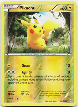 Pikachu 48/162 Common BREAKthrough Pokemon Reverse Holo Moderately Played - Image 1