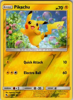 Pikachu 19/68 Common Hidden Fates Pokemon Reverse Holo Near Mint - Image 1