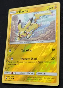 Pokemon TCG Burning Shadows Pikachu 40/147 Reverse Holo - Image 2
