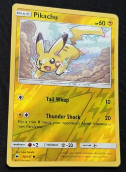 Pokemon TCG Burning Shadows Pikachu 40/147 Reverse Holo - Image 3