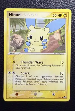 Pokemon TCG Minun LP 12/17 POP Series 1 - Image 1