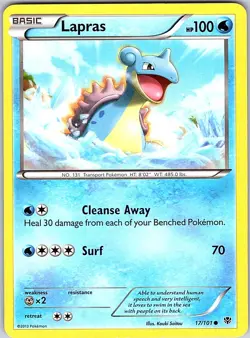 Lapras 17/101 Common Plasma Blast Pokemon Near Mint - Image 1