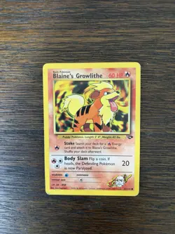 Blaine's Growlithe 62/132 Common Gym Challenge Pokemon Unlimited MP - Image 1