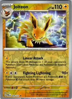 Jolteon 029/131 R Prismatic Evolutions Pokemon Reverse Holo NM - Image 1