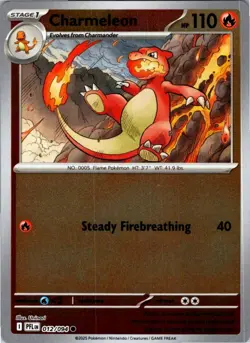 Charmeleon 012/094 C Phantasmal Flames Pokemon Reverse Holo NM - Image 1