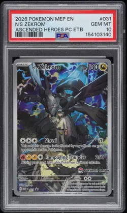 2026 POKEMON ASCENDED HEROES POKEMON CENTER ETB #31 N'S ZEKROM-PSA 10 - Image 1