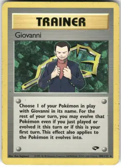 Giovanni 104/132 Rare Gym Challenge Pokemon Unlimited Heavily Played - Image 1