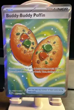 Buddy Buddy Poffin 167/132 Mega Evolution Secret Rare Pokemon Card NM In Hand - Image 2