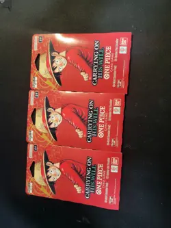 3 pack of One Piece OP-13 Carrying On His Will Sleeved Booster Pack - Image 1