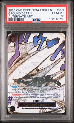 2026 ONE PIECE OP14-EB04-THE AZURE SEA'S SEVEN ALTERNATE ART GROUND DEATH PSA 10 - Image 1