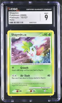 CGC 9 MINT Shaymin 2009 Platinum 15/127 Holo SWIRL Pokemon Card - Image 1