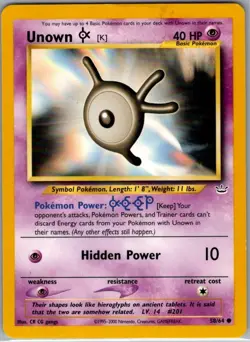 Unown [K] 58/64 Non Holo Neo Revelation - Pokemon Card - NM - Image 1