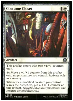 Costume Closet 5 Uncommon Marvel's Spider-Man Magic: The Gathering Near Mint - Image 1