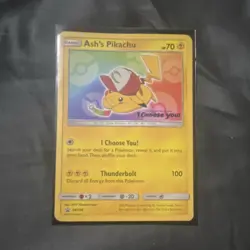 Pokemon Company Ash's Pikachu SM108 Sun & Moon Promo Holo Basic 70 HP - Image 1