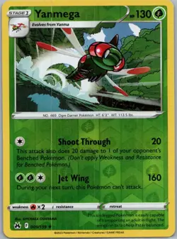 Pokemon Yanmega Crown Zenith 009/159 Near Mint NM Reverse Holo - Image 1