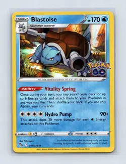 Blastoise 017/078 Holo Rare Pokemon GO Pokemon Lightly Played - Image 1