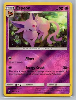 Espeon 89/214 Rare Reverse Holo Lost Thunder Pokemon TCG - Image 1