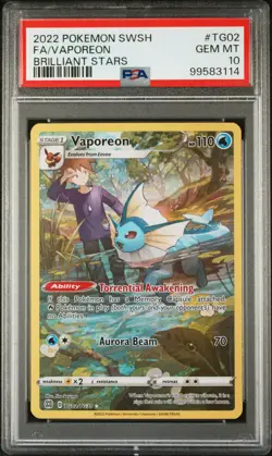 Vaporeon TG02 Brilliant Stars Pokemon PSA 10 - Image 1