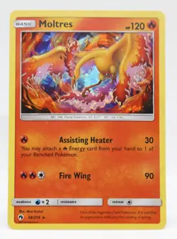 MOLTRES 2018 Sun & Moon Lost Thunder Pokemon Rare Cracked Ice Holo 38/124 - Image 1