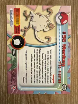 Mankey #56 Topps Series 2 Non-Holo Blue Logo Pokemon TCG NM - Image 2