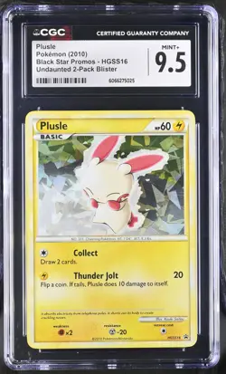 CGC 9.5 MINT+ Plusle 2010 Black Star Promos HGSS16 Holo Pokemon Card - Image 1