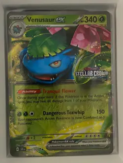 Venusaur ex (Stellar Crown Stamp) 001/142 Holo Pokemon Holo NM - Image 1