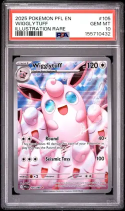 2025 Pokemon TCG Phantasmal Flames Wigglytuff Illustration Rare 105/094 PSA 10 - Image 1