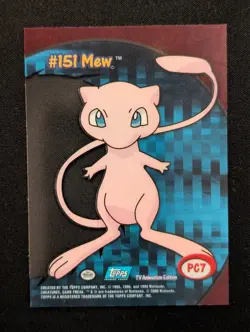 2000 Topps Pokemon TV Animation Clear Cards PC7 MEW #151 NM - Image 2